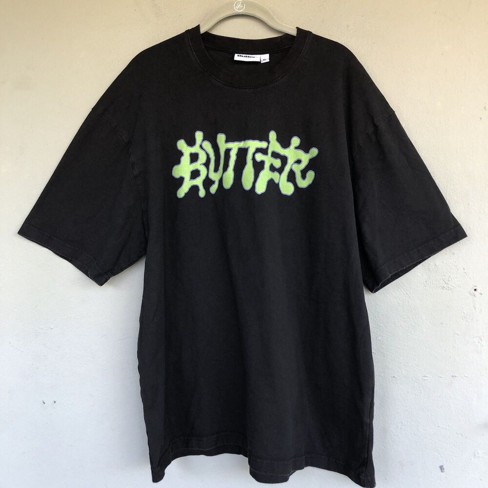 Butter Goods Shirt Mens XL Black Ink Graphic Tee Cotton Skate Streetwear Y2K